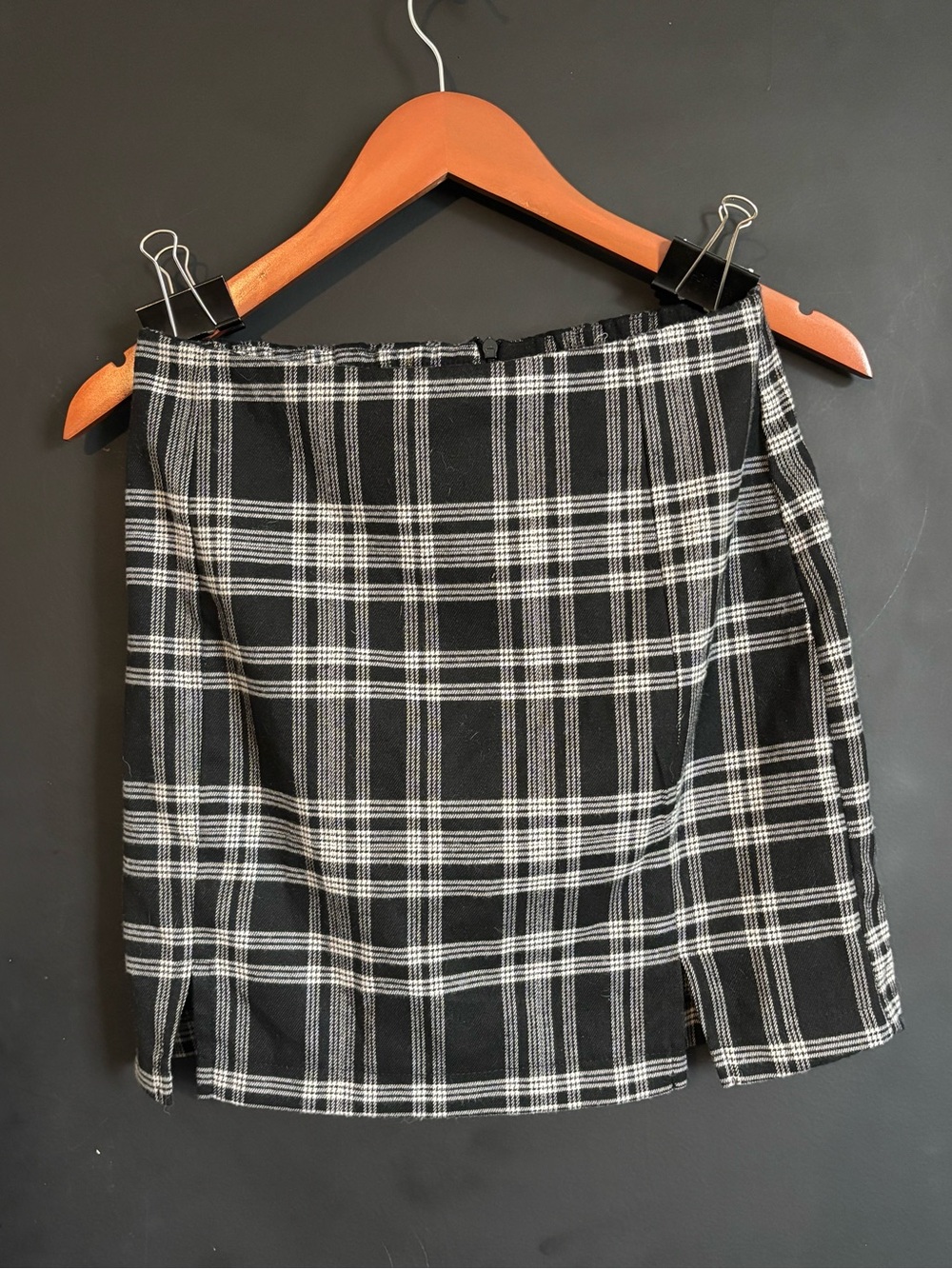 Love on a Hanger Black and White Plaid Mini Skirt